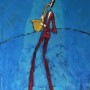 Saksofonista, A blue saxophonist, 70 x 90 cm, 2006