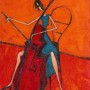 Wiolonczelistka, A female cellist, 60 x 80 cm, 2011